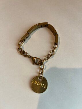 Twisted Silver Bracelet Adjustable Chain Link Patina Finish Boho